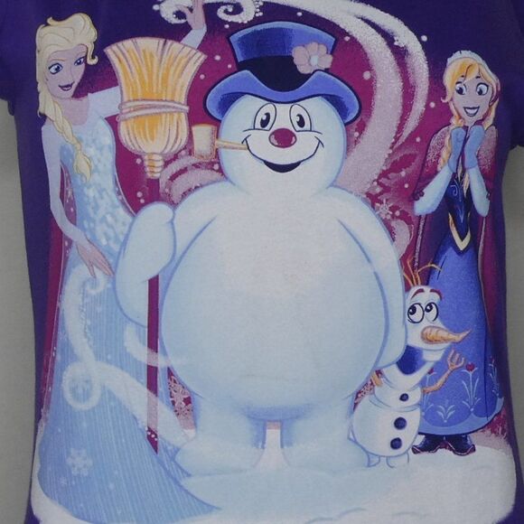 Teefury Frozen Elsa Anna Olaf T Shirt Frosty Tee S - Picture 3 of 5